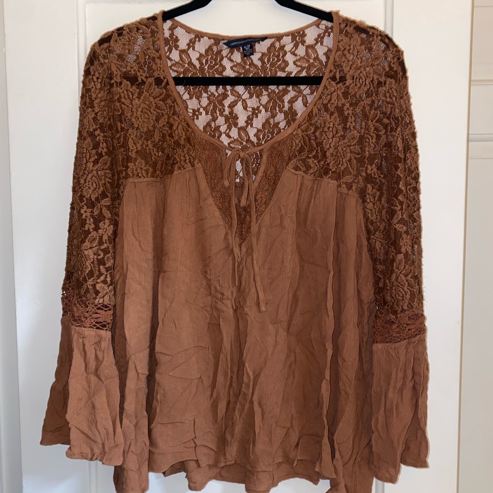 American Eagle Brown Lace Women's Top